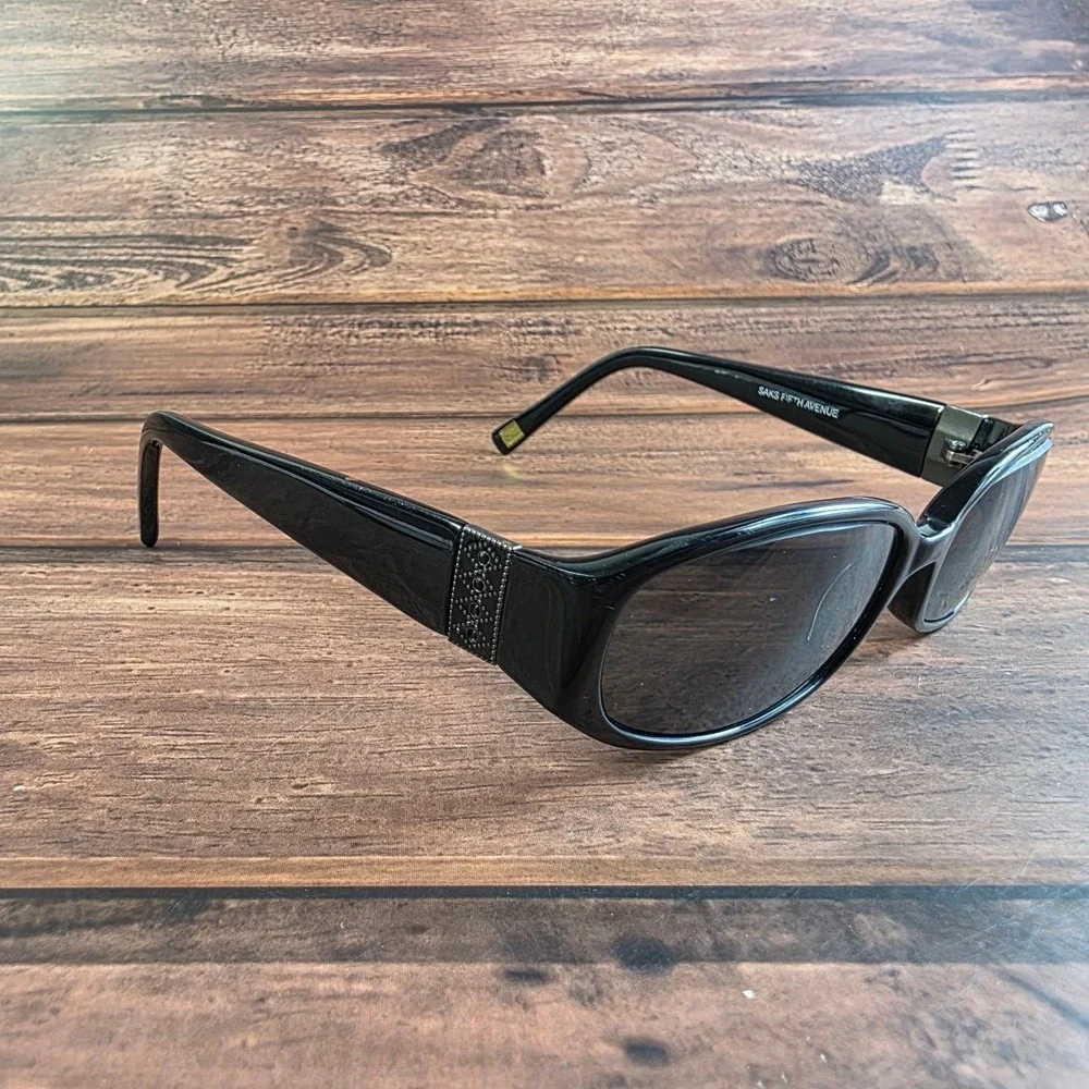 Saks‎ Fifth Avenue Women's Black 52-16 130 Oversized Sunglasses FRAMES ONLY